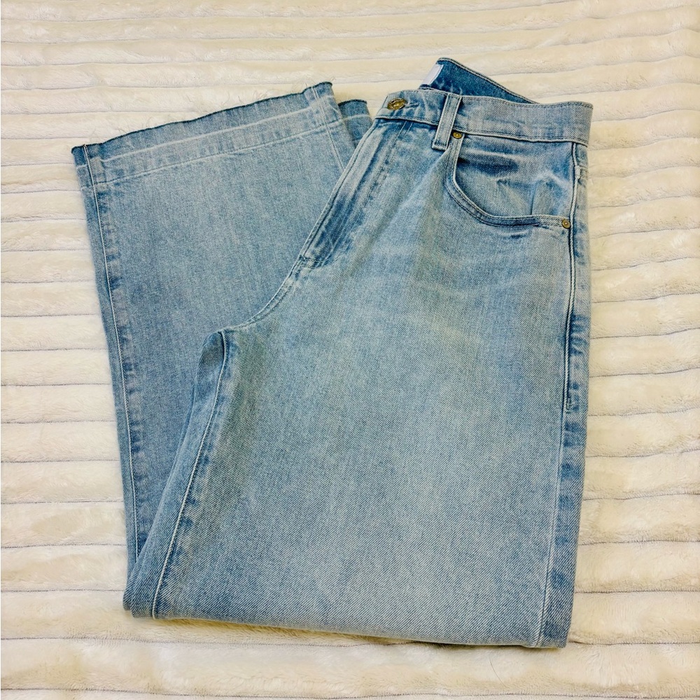 NWT PAIGE Arellia Wide Undone Hem High Waist Ankle Barrel Jeans, Fernanda 26 - Picture 7 of 14